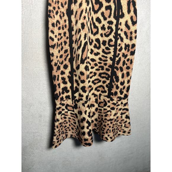 Rachel Roy Womens Brown Leopard Print Tank Midi Dress Size Large - Picture 4 of 8